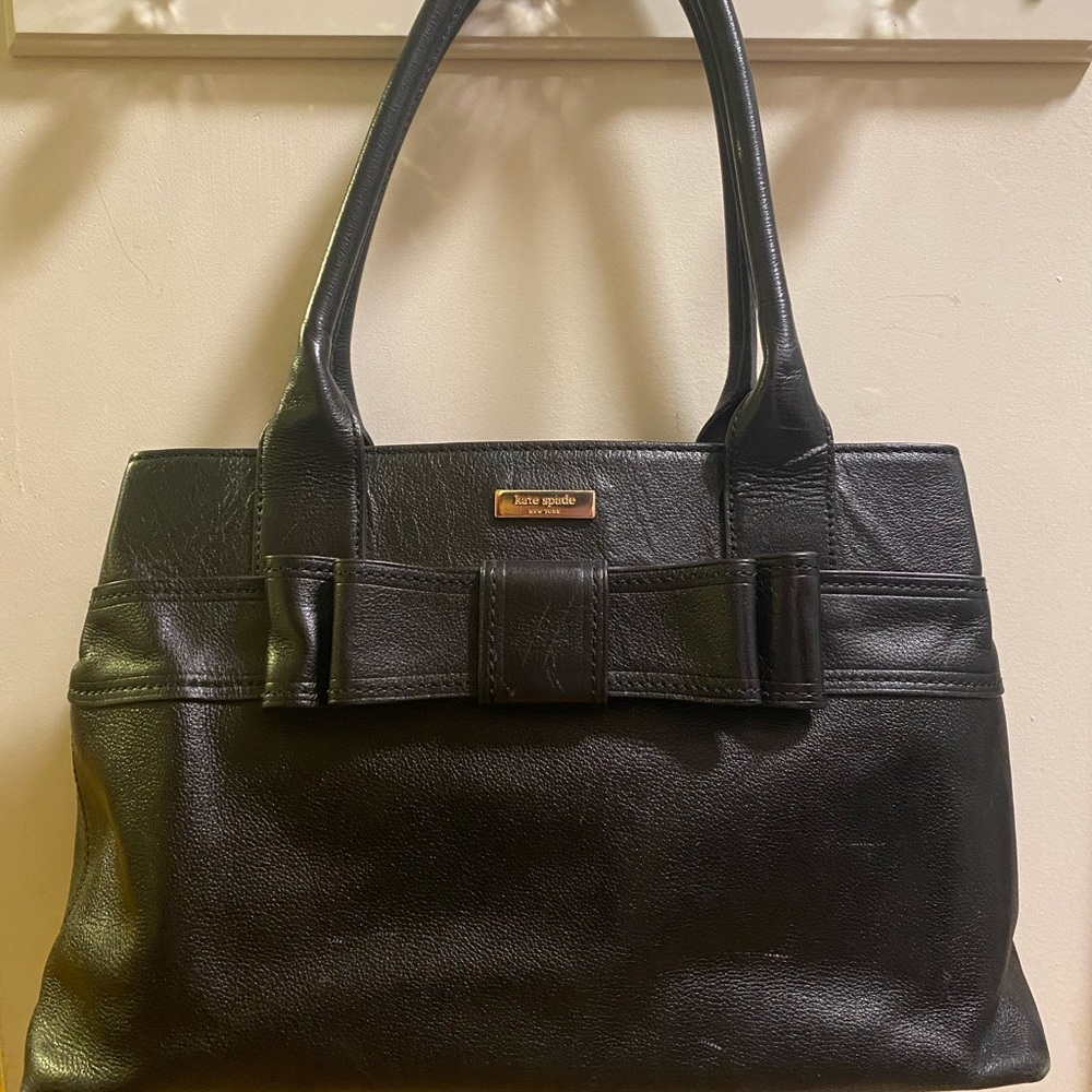 Black Kate Spade Leather Bag Used Tote